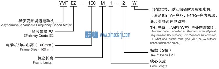 西安泰富西瑪電機(jī)：YVFE2高效變頻調(diào)速三相異步電動(dòng)機(jī)型號(hào)說明